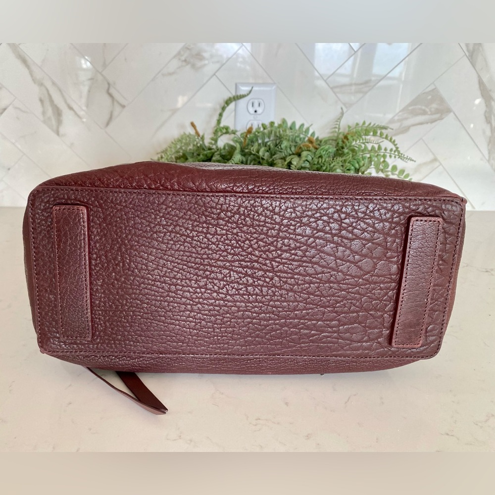 All Saints Burgundy Leather Vincent North Tote Bag - Picture 11 of 13